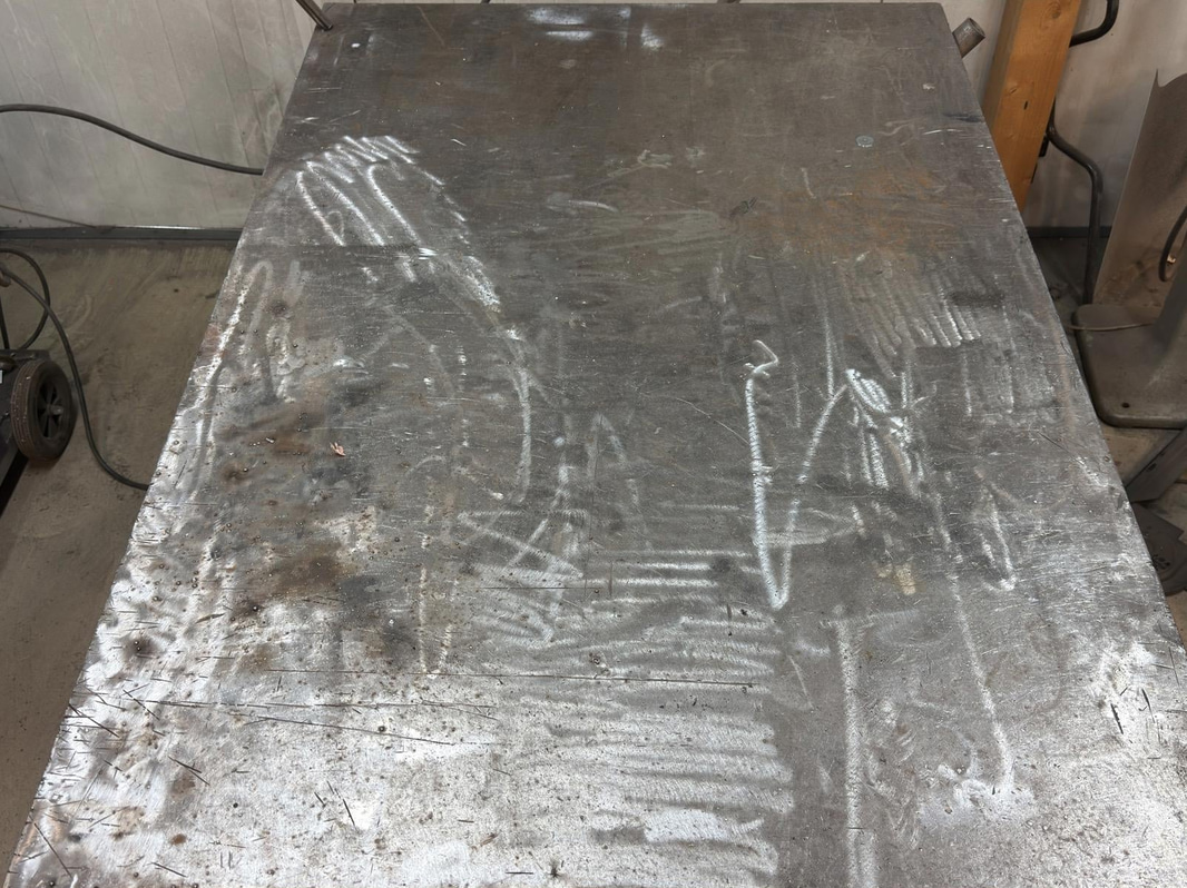 Heavy-duty steel welding table, 200×100 cm