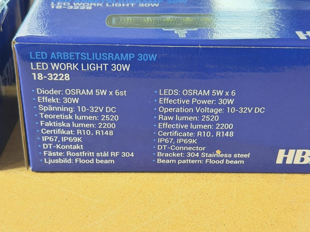 Work Lights HBA 18-3228, 30 W, 4 units