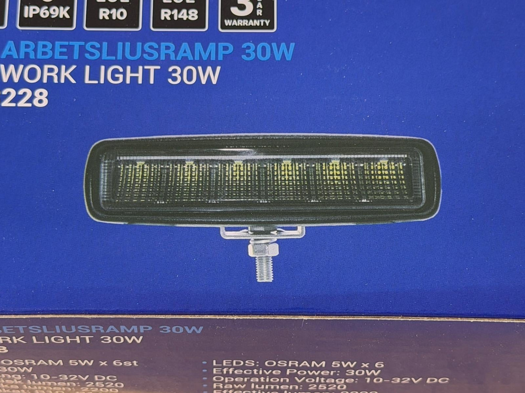 Arbetsljusramp HBA LED Work Light 30W, 4 st