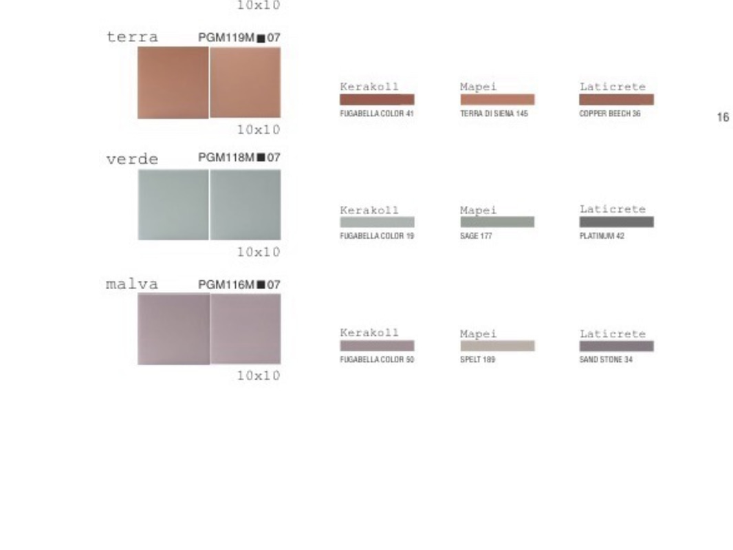 Quintessenza Pigmento10 tiles, matte mauve, 10.2 x 10.2 cm