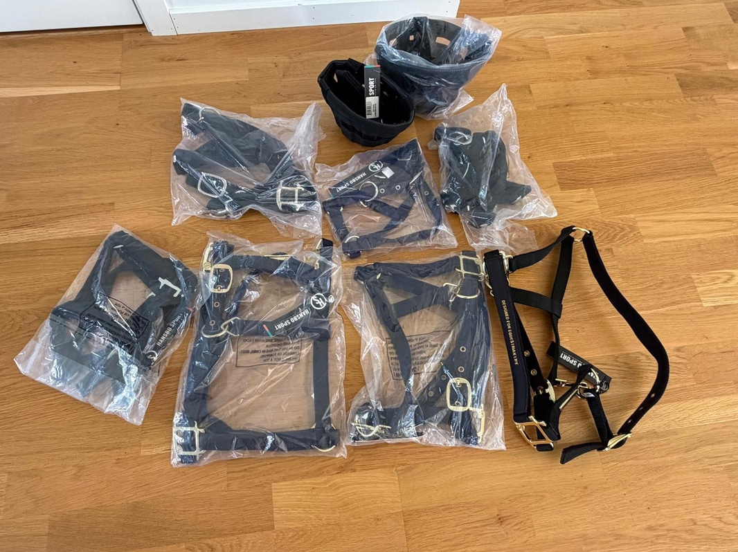 7 st grimmor samt 2 st betesreducerare, Hansbo Sport, blandade modeller