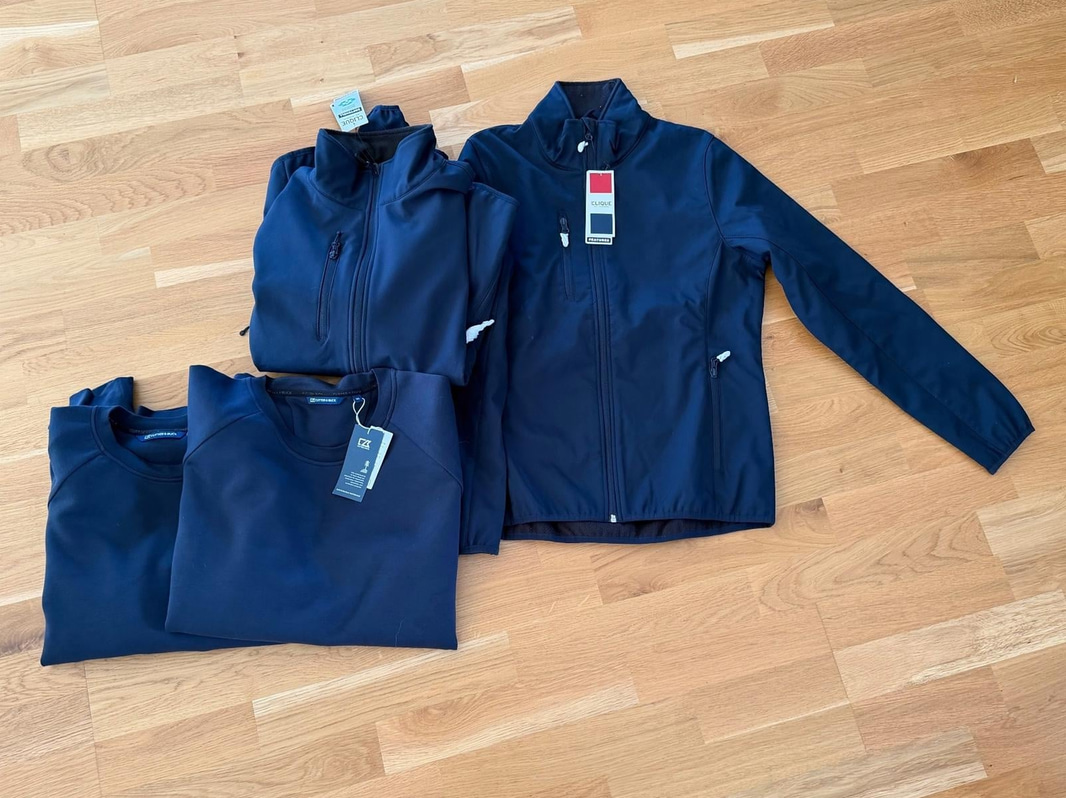 2 softshell jackets and 2 sweaters, Clique/Cutter & Buck