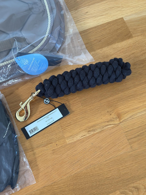Dressage saddle pad, leg wraps and ear bonnet, Equestrian Stockholm, champagne