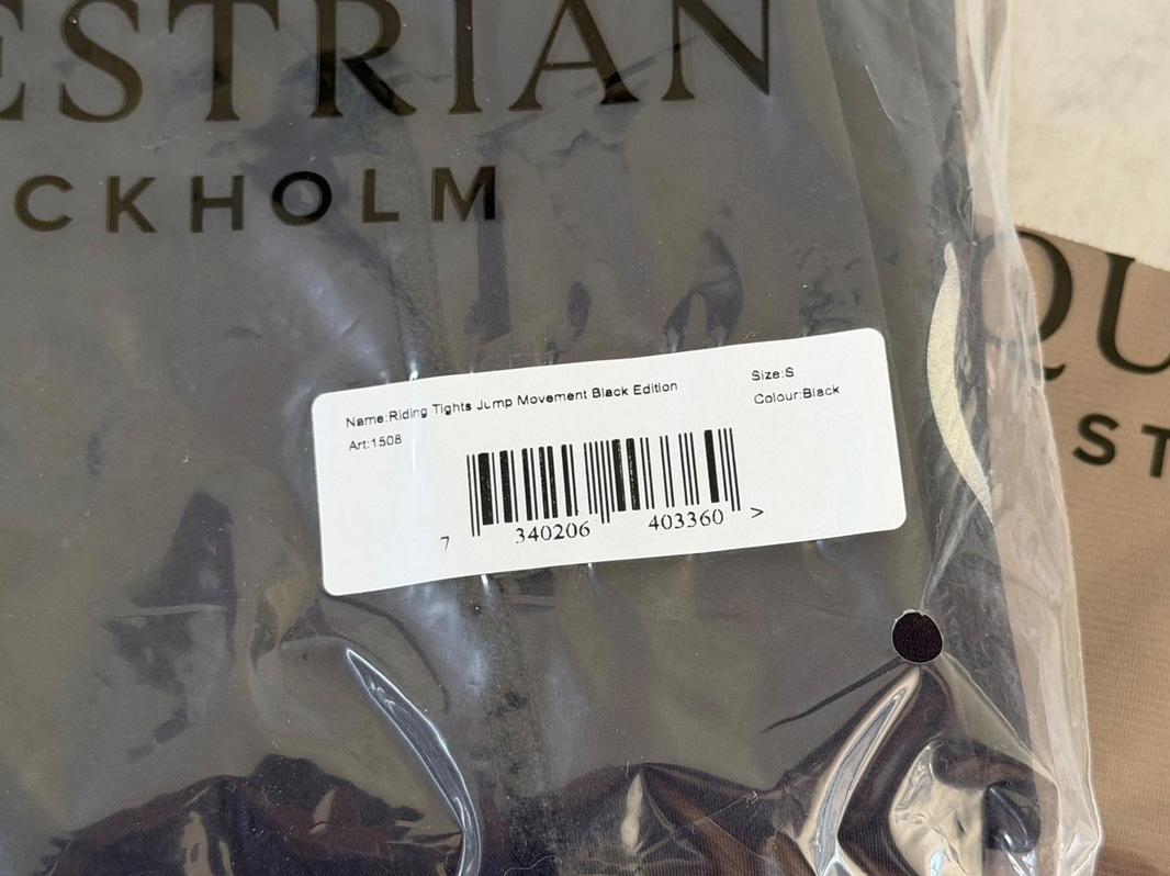 Ridkläder, Equestrian Stockholm, tights, tröja och handskar, strl S