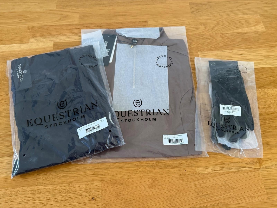 Ridkläder, Equestrian Stockholm, tights, tröja och handskar, strl S