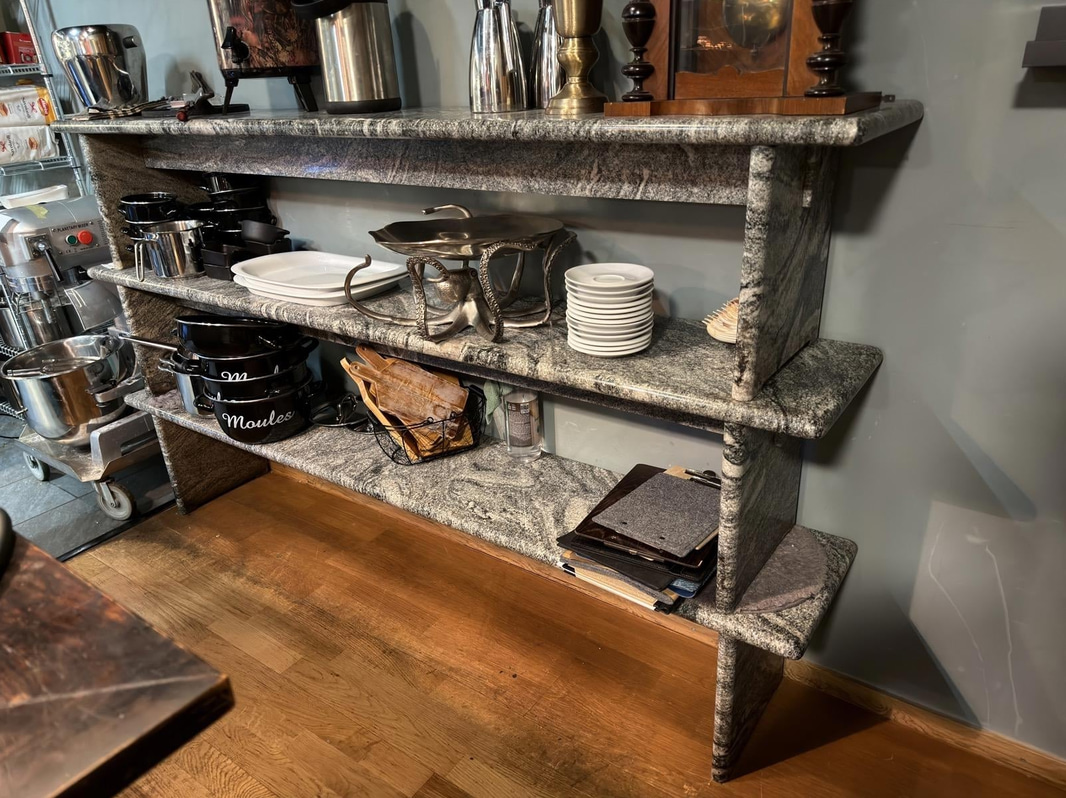 3 marble benches