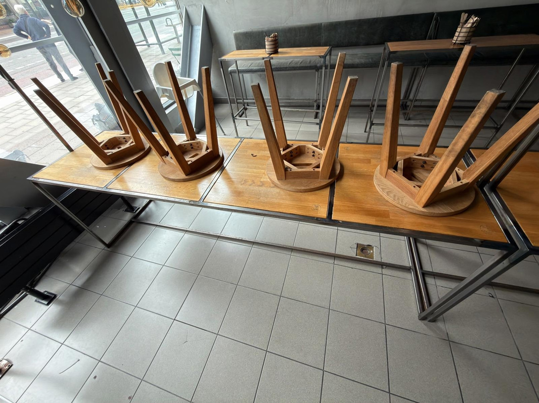 Table and 8 wooden chairs