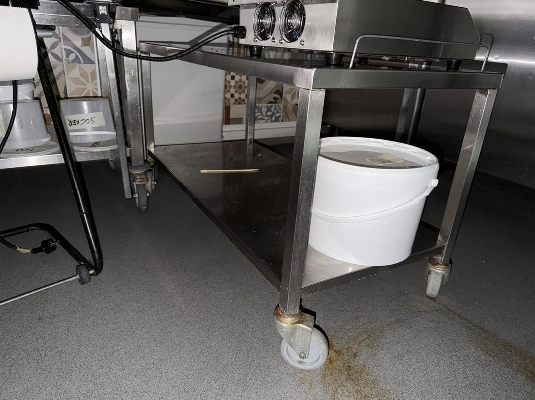Stainless steel workbench on wheels