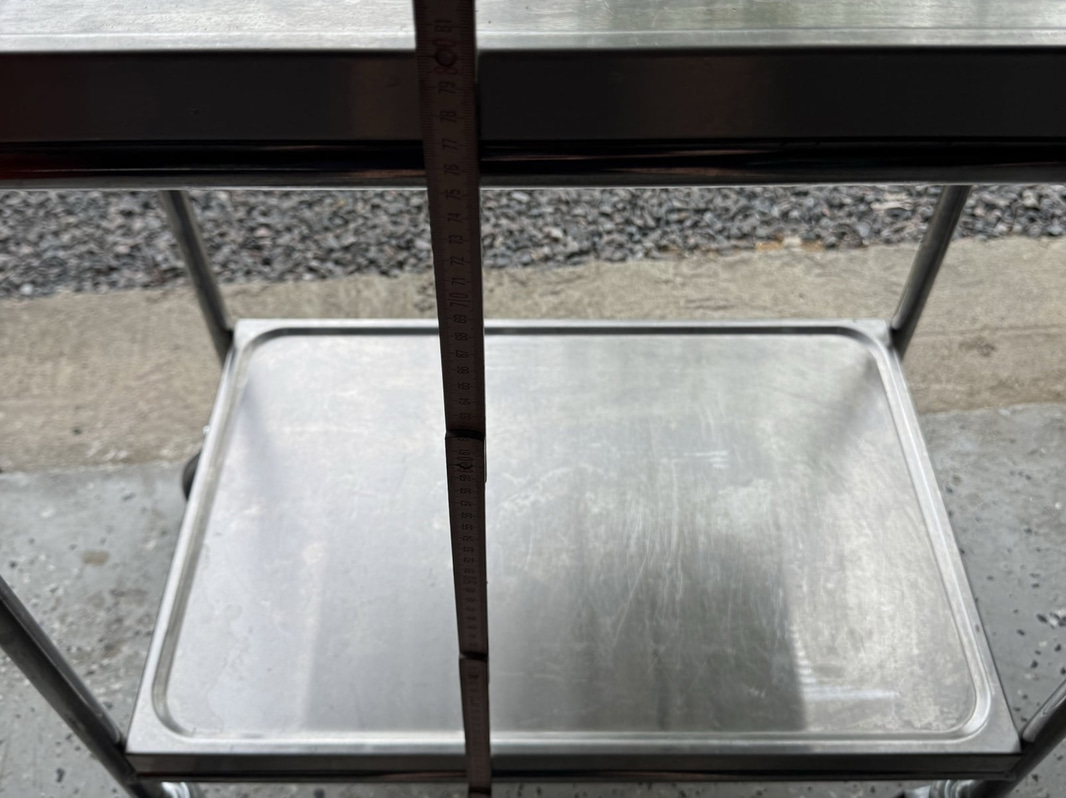 Serving trolley, stainless steel