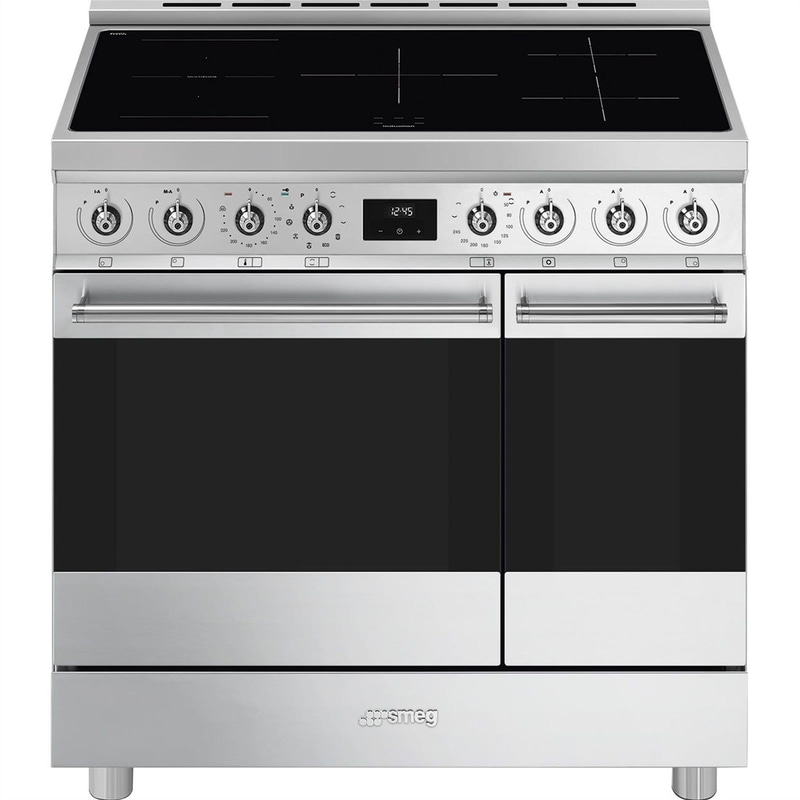 Smeg Induction Range Cooker 90x60 cm Stainless Steel Classic C92IPX2