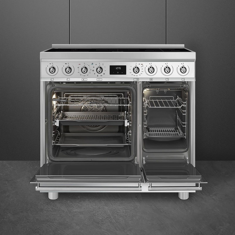 Smeg Induction Range Cooker 90x60 cm Stainless Steel Classic C92IPX2