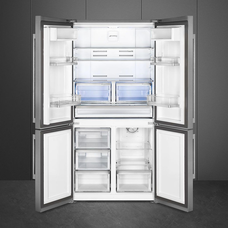 Smeg French-door Fridge/Freezer, 4 doors, stainless steel-look finish, Universale FQ60XDE