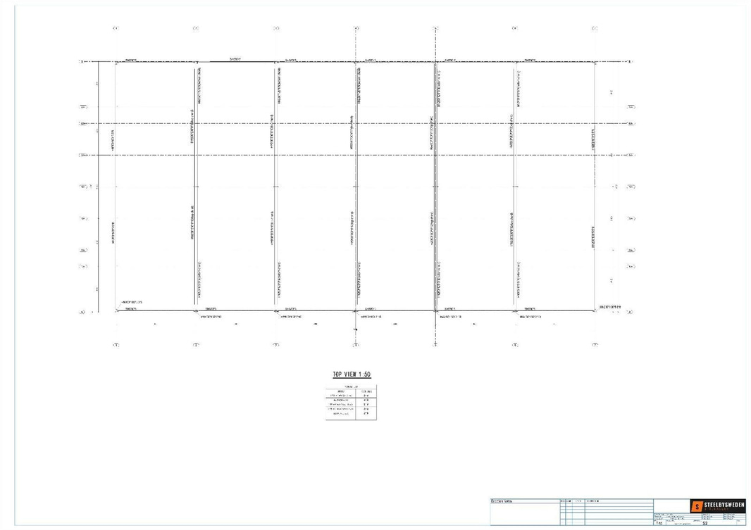 Stålhall/ stomme, Steelconstruction By Sweden, ca 745 m², 37,8x19,7 m
