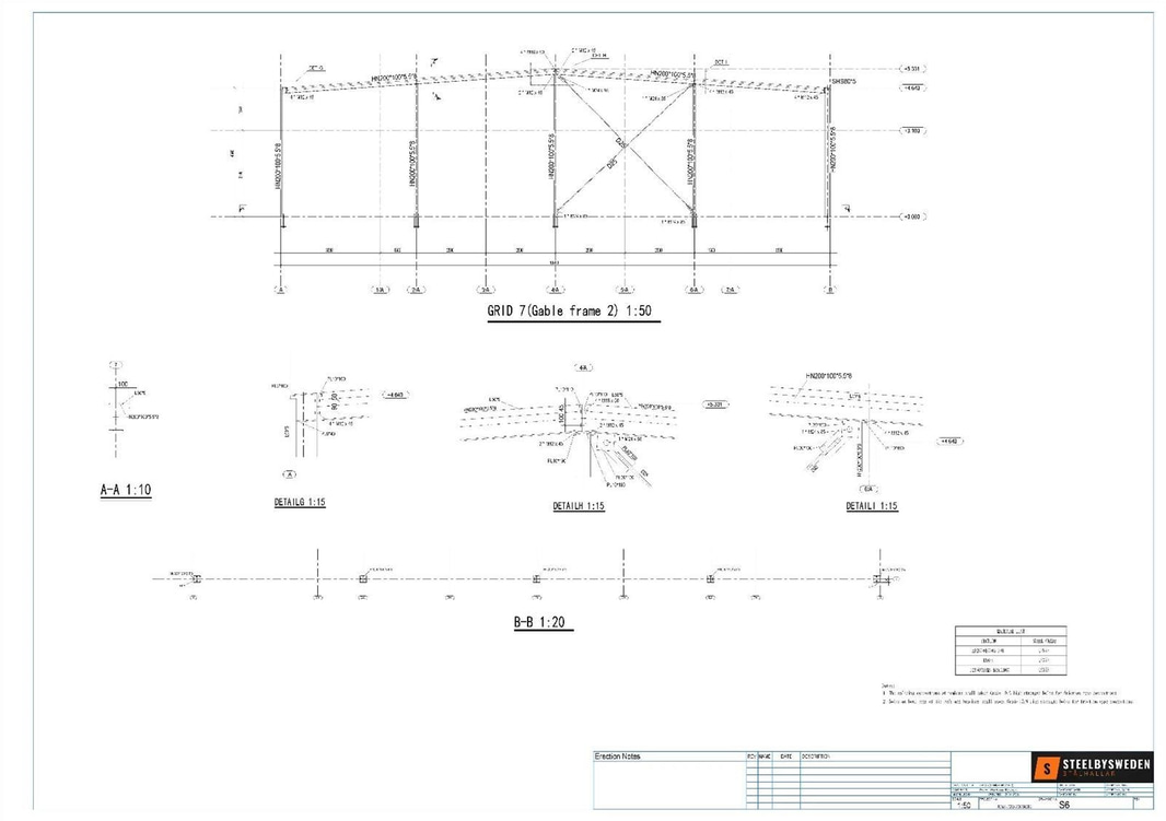 Stålhall/ stomme, Steelconstruction By Sweden, ca 745 m², 37,8x19,7 m