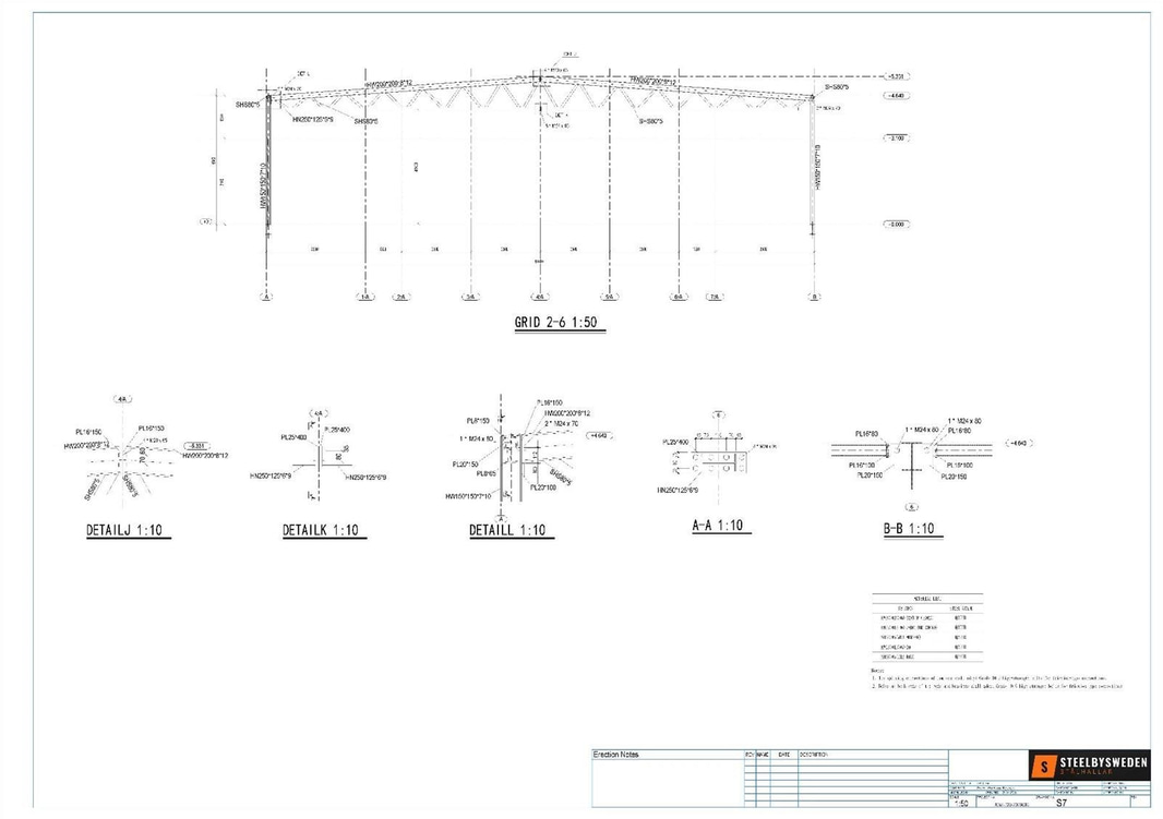 Stålhall/ stomme, Steelconstruction By Sweden, ca 745 m², 37,8x19,7 m