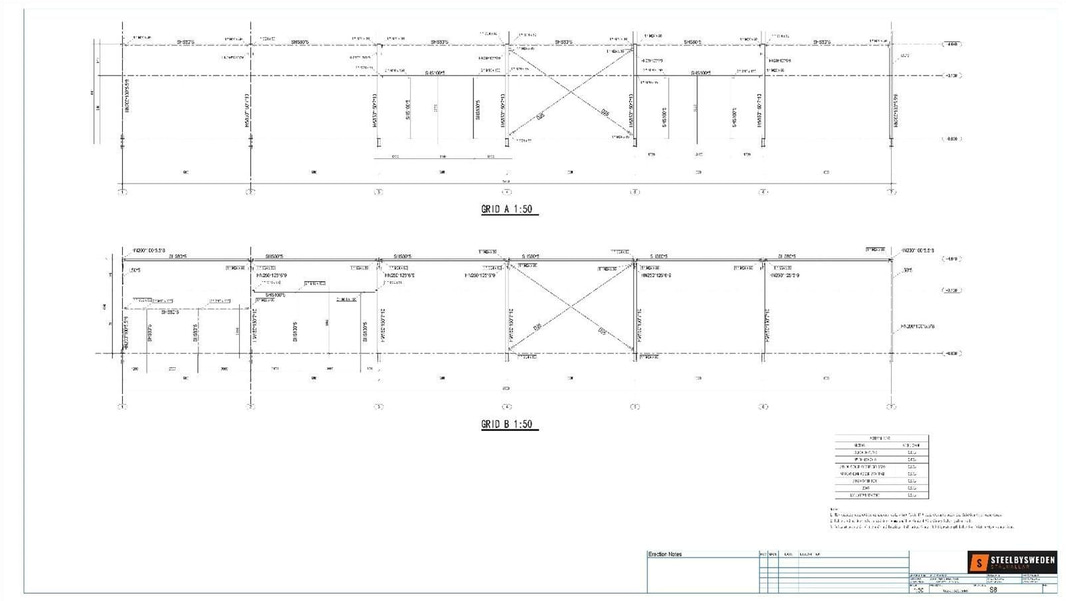 Stålhall/ stomme, Steelconstruction By Sweden, ca 745 m², 37,8x19,7 m