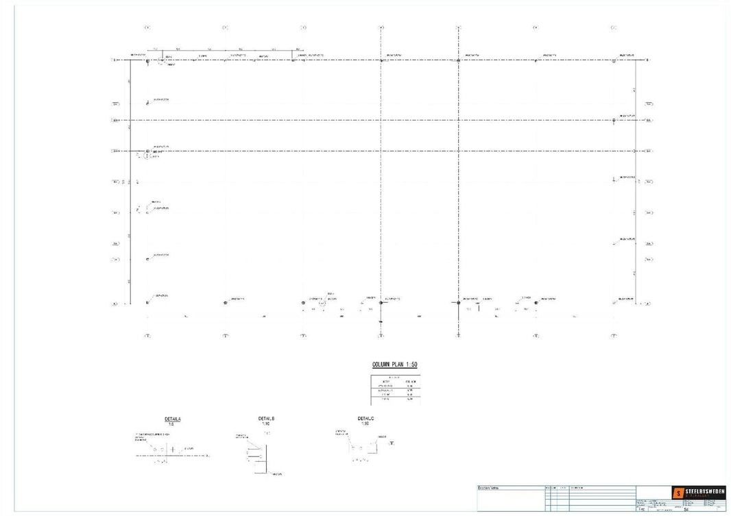 Stålhall/ stomme, Steelconstruction By Sweden, ca 745 m², 37,8x19,7 m
