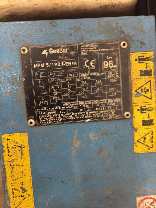 Welder GenSet MPM 5/190 EB/H - For parts