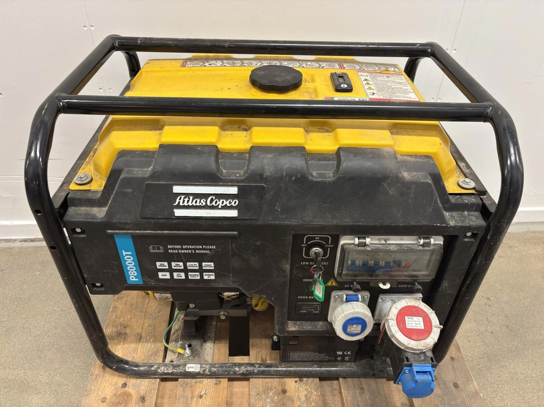 Elverk Atlas Copco P8000T, bensin, 230V