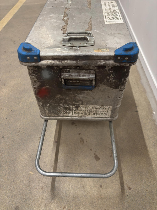 Lot of 30 ASSA ABLOY emergency exit hardware + metal trolley