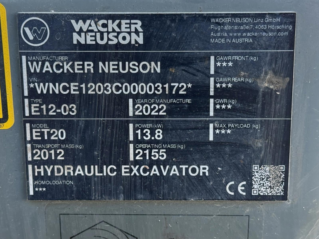 Bandgrävare Wacker Neuson ET20 | 593h | 2022