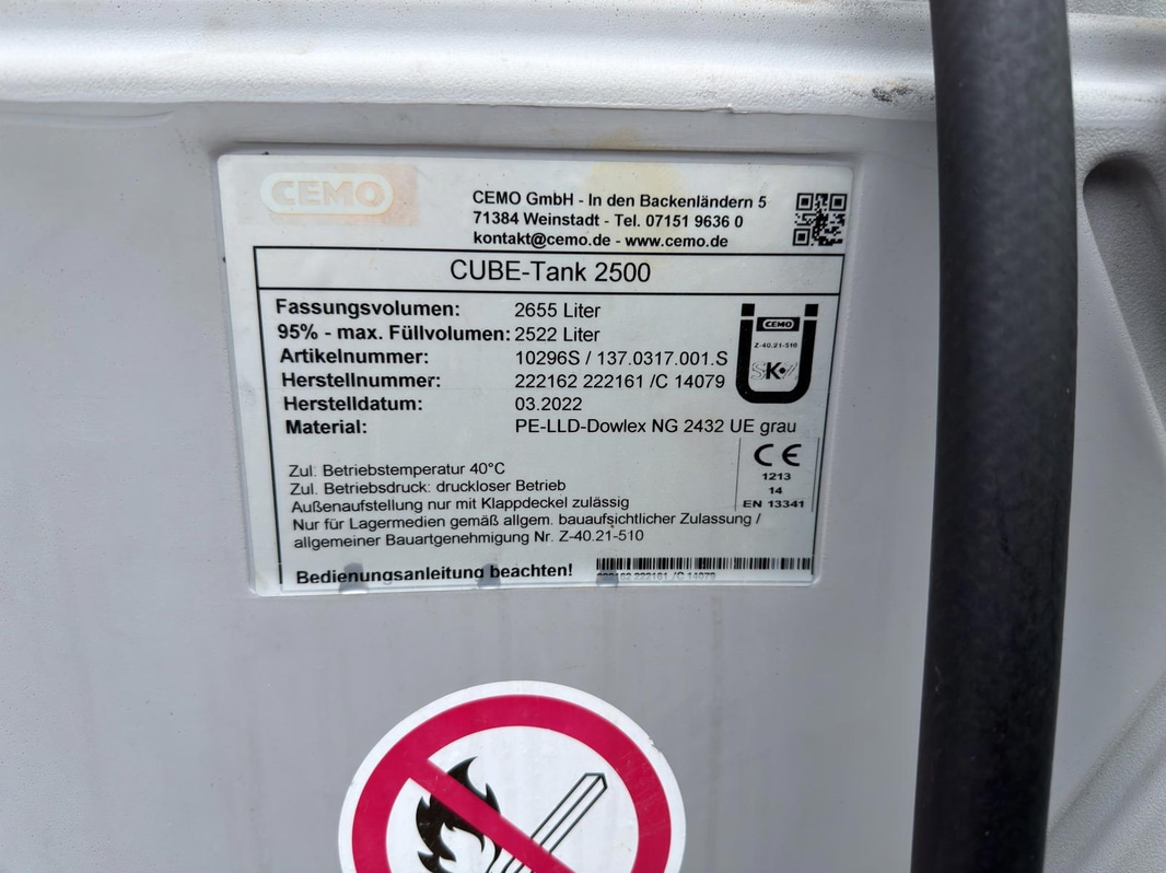Dieseltank 2500 liter CUBE TANK 2500
