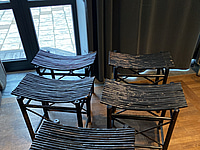 5 st. Pallar, svartmålade bambu