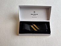 Hårband i läder med 14k guldpläterade detaljer Balmain Paris