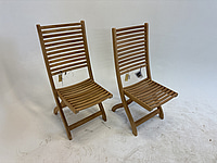 2 st. Ihopfällbara trästolar Brafab Calcutta chair stainless, 1996/Dj6212R. Ord. pris inkl. moms: ca 5000 kr.