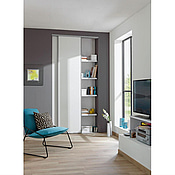 SKJUTDÖRR REGALUX 1530X2355MM VIT/LJUSGRÅ 2-PACK