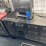 Kylbänk med lådor, rostfri