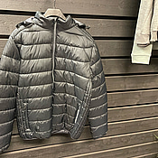 Dunjacka stl. L, Russell, grå, med huva, nypris 1300 kr