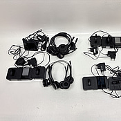 10 st. Hörlurar Jabra olika modeller med diverse tillbehör.