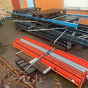 Pallställage EAB, blåa och orange