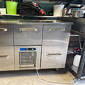 Kylbänk rostfritt, 5 lådor