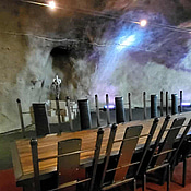 20 st. stolar i lackat stål och skinn, 2 bord i lackat stål och ek, specialdesignade