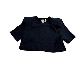 Cropped t-shirt Nathalie Schuterman, Fanny, svart, stl. XS