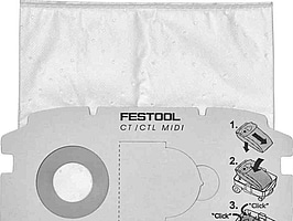 3 st. FILTERSÄCK FESTOOL SC FIS-MIDI, FÖR CTL MIDI 5-PACK