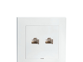 6 st. MODULÄR UTTAG 2XRJ 45 CAT6 INFÄLLD VIT
