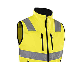 SOFTSHELLVÄST BLK 3049-2517, GUL VARSEL STL. XS