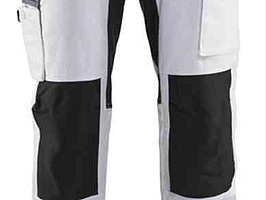 MÅLARBYXA BLK 1910 STRETCH, VIT\/SVART STL. C52