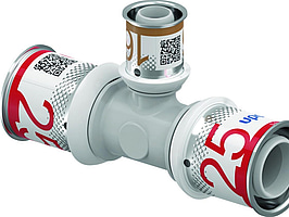 10 ST. T-RÖR, S-PRESS PLUS FÖRMINSKAT PPSU 25-16-25, UPONOR