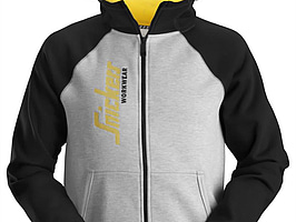 HOODIE SNICKERS 2888-2804, GRÅ/SVART, STL XS