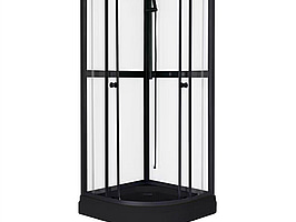 DUSCHKABIN SUNWIND AURORA RUND 80X80X195CM SVART