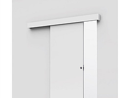 SKJUTDÖRR UTANPÅLIGGANDE SLÄT KOMPAKT 10X21 MED SKENA