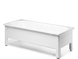 Badkar med halvfront, Gustavsberg, vit, 160x70 cm