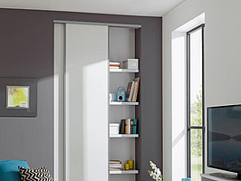 SKJUTDÖRR REGALUX, 1200X2355MM, VIT/LJUSGRÅ, 2-PACK