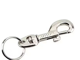 10 st. Kabinhake med nyckelring Millers, nickel 60 mm