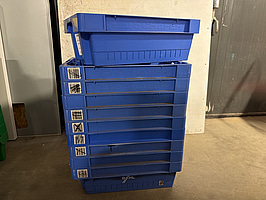 10 st lagerlådor Schäfer, 600x400 mm, blå