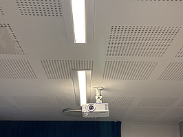 Projektor inkl. projektorduk och högtalare